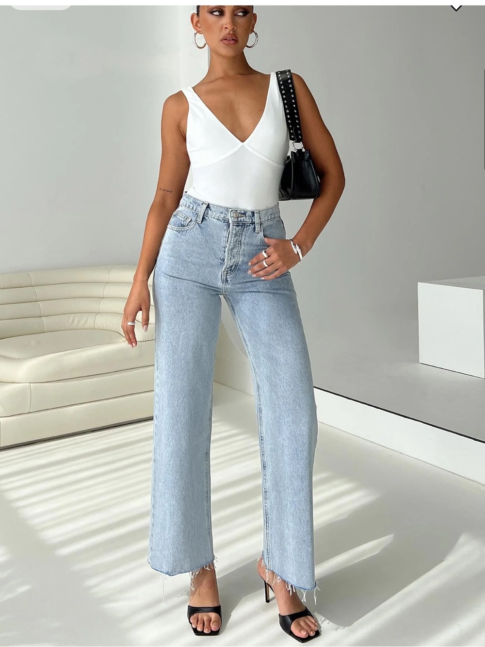 Princess Polly Fawcett High Rise Straight Leg Jeans